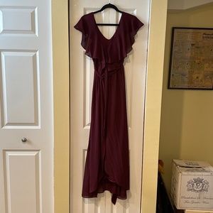 Baltic Born Katya Ruffle High-Low Maxi Dress | Mulberry